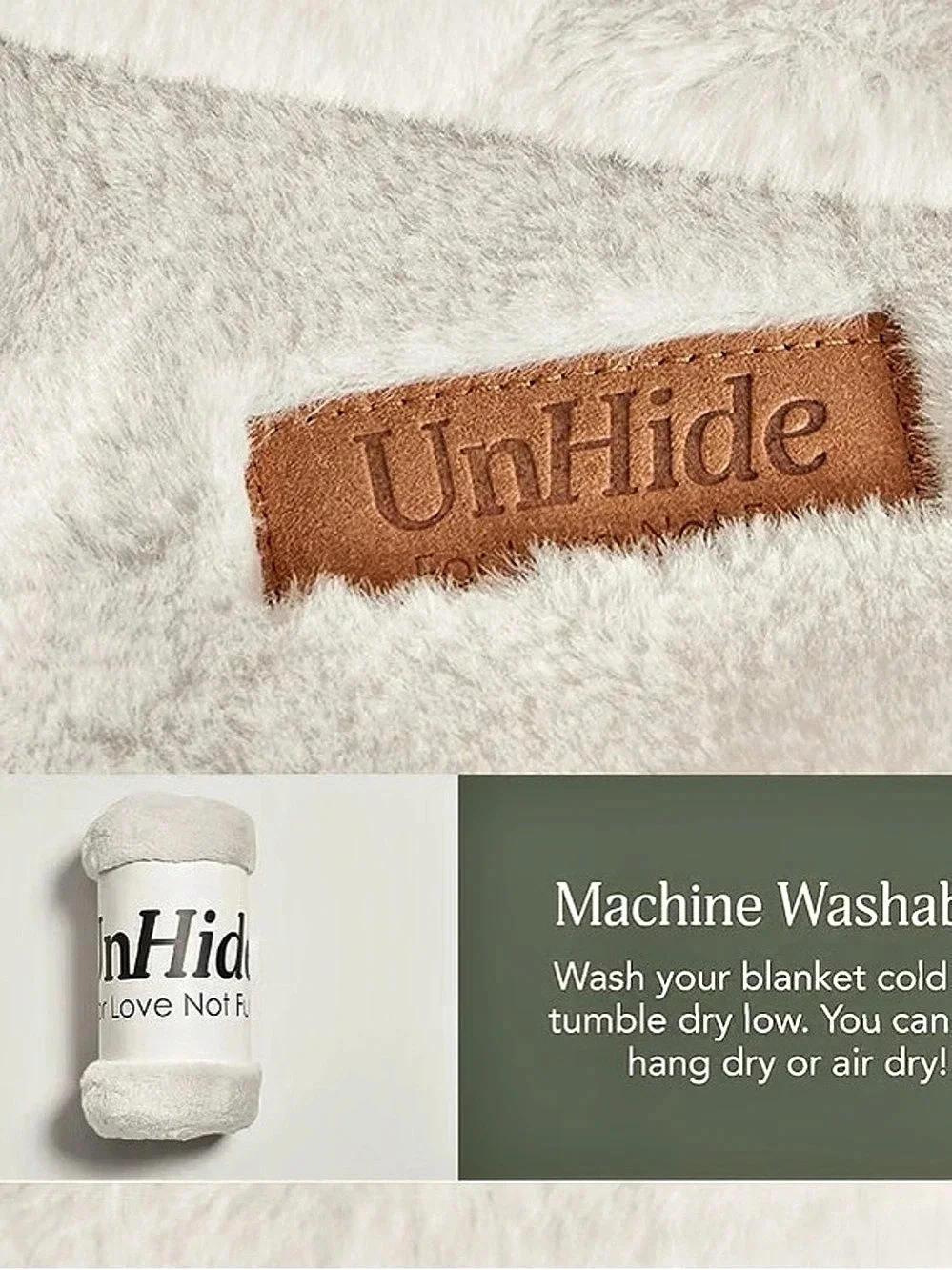 UnHide Lil' Marsh Faux Fur Blanket Throw. NWT